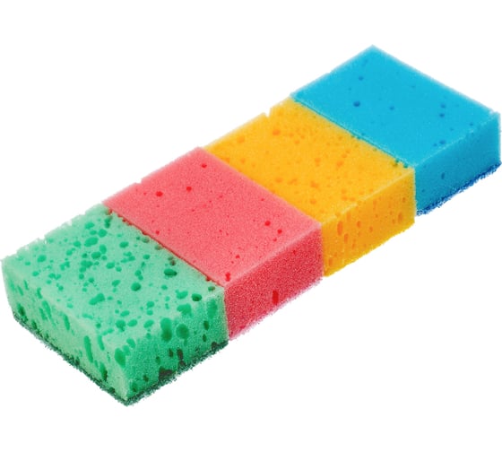 Изображение товара Губки для посуды PALISAD Home Coral 95x64x36 мм, 4 шт 923585