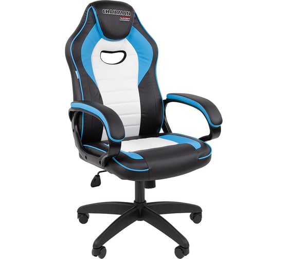 Изображение товара Офисное кресло CHAIRMAN Game 16 Россия экокожа черный/голубой/белый 00-07197734