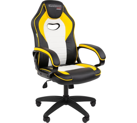 Изображение товара Офисное кресло CHAIRMAN Game 16 Россия экокожа черный/желтый/белый 00-07197802