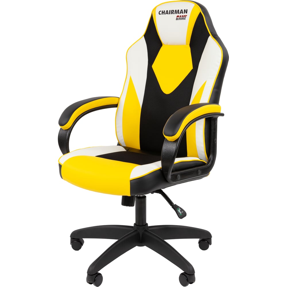 Изображение товара Офисное кресло CHAIRMAN Game 17 Россия экокожа черный желтый белый современное комфортное
