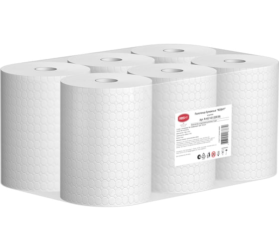 Изображение товара Полотенца бумажные влагопрочные ROS-HY, 2сл., высота 220мм, гильза 38мм/6 штук в упаковке R-H2-143 (220/38)