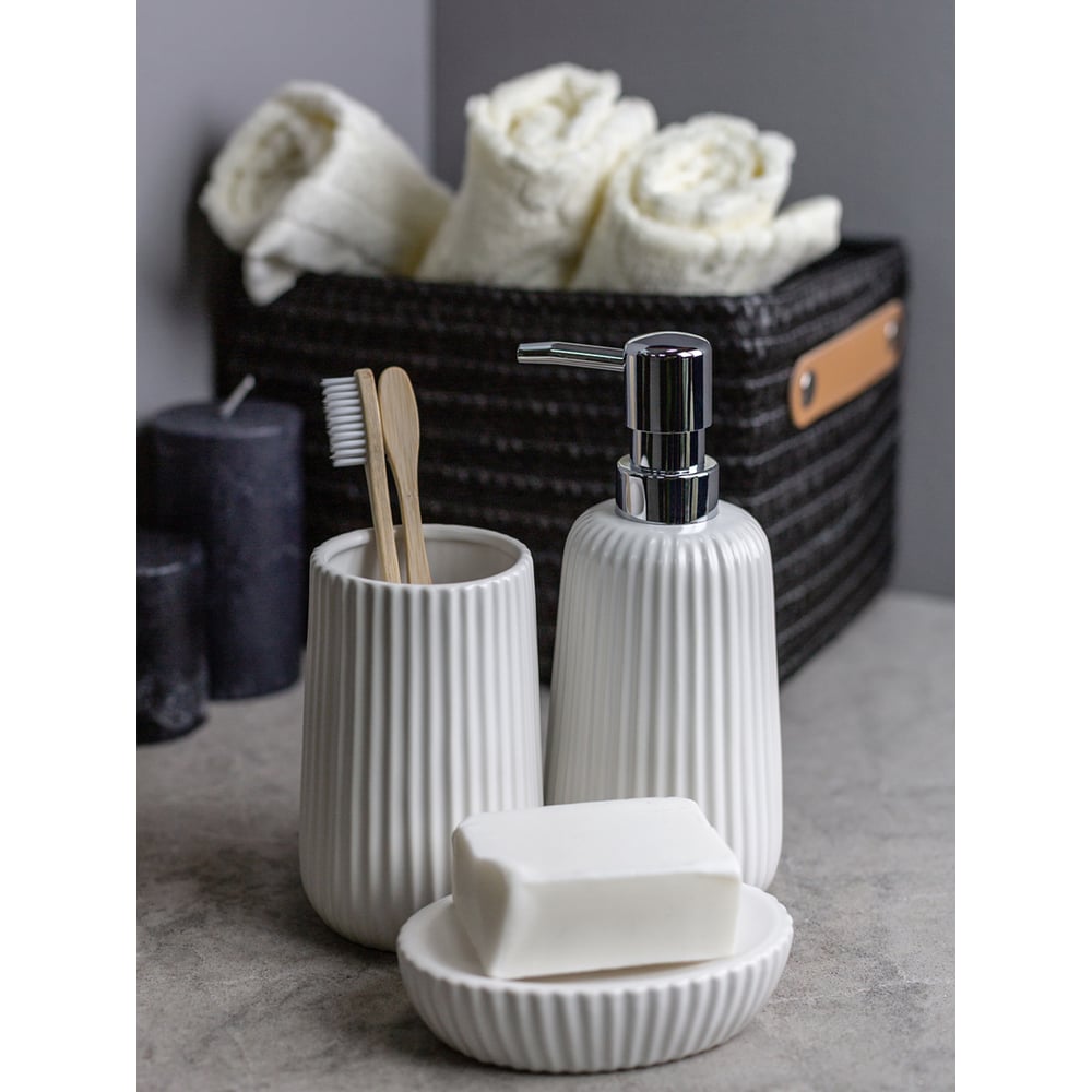 Изображение товара Настольный комплект для ванн Bath Plus TORRE SET3 W-CE2048CA-SET3 - керамический набор для туалетно