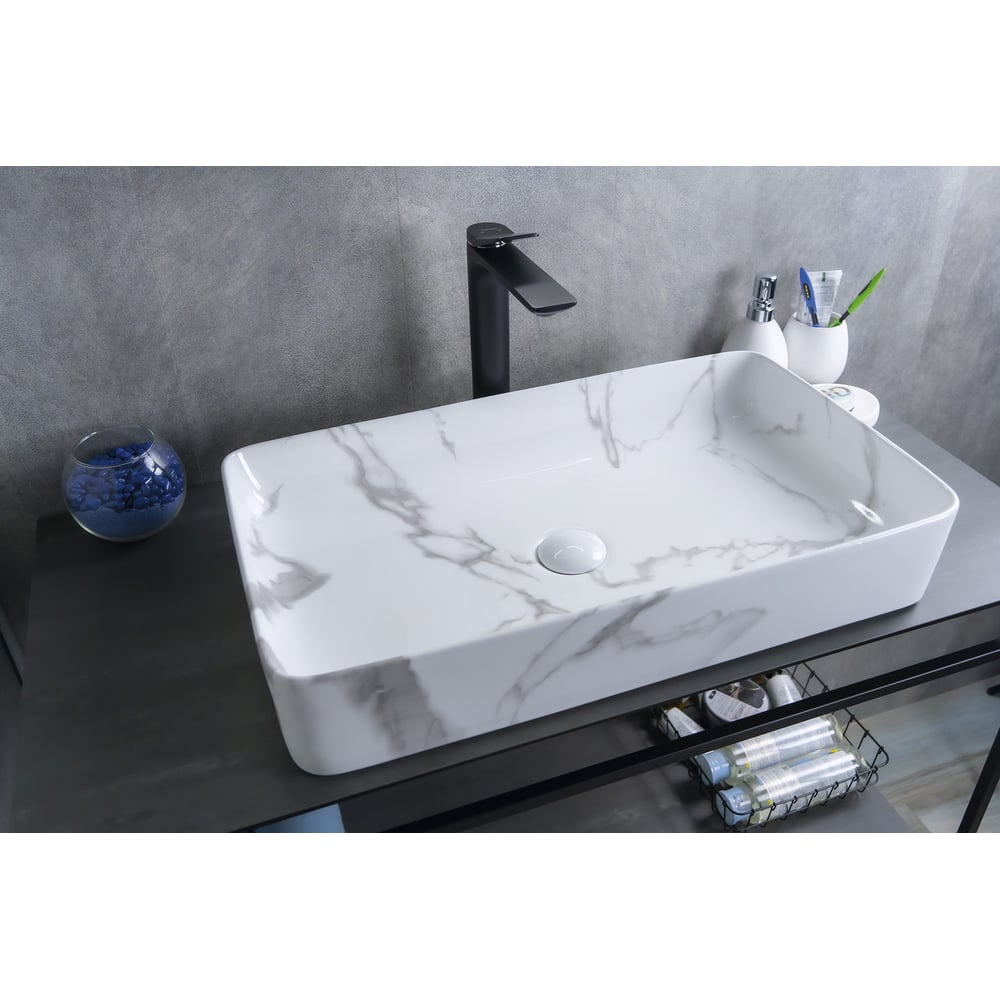 Изображение товара Раковина Gid Mnc396C накладная для камня 60x34 глянцевая