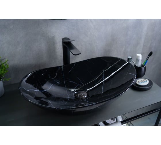 Изображение товара Раковина Gid Bs9811 накладная, под камень глянцевый, 61x37x15 54467