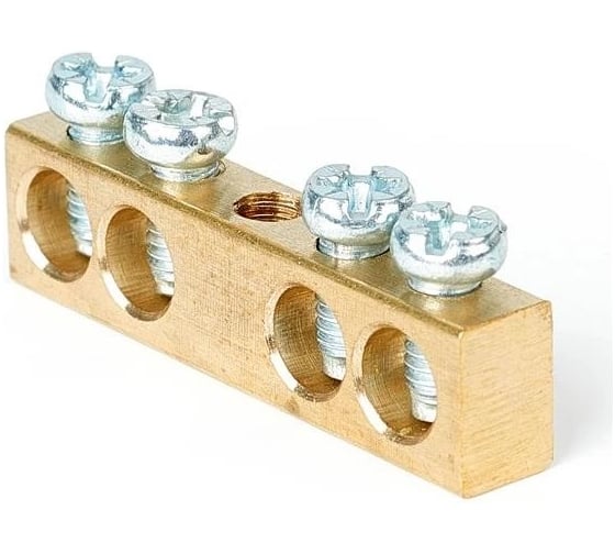 Изображение товара Шина N нулевая АО КЗОЦМ 6х9мм 4/1 (4 группы/крепеж по центру) 10 шт ШН-69-4-1