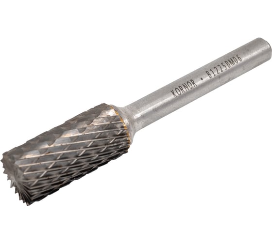 Изображение товара Борфреза цилиндрическая с торцом (тип B; 12х25 мм, хвостовик 6 мм) KORNOR 322122506