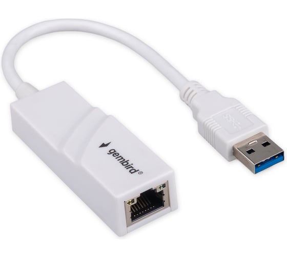 Изображение товара Сетевой адаптерGembird  Ethernet USB 3.0 - Gigabit Ethernet adapter, пластик, белый, RTL8153, NIC-U11