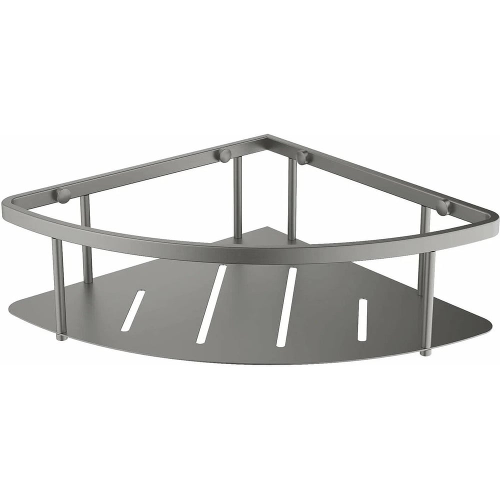 Изображение товара Полочка угловая овальная из нержавеющей стали 22 см современная