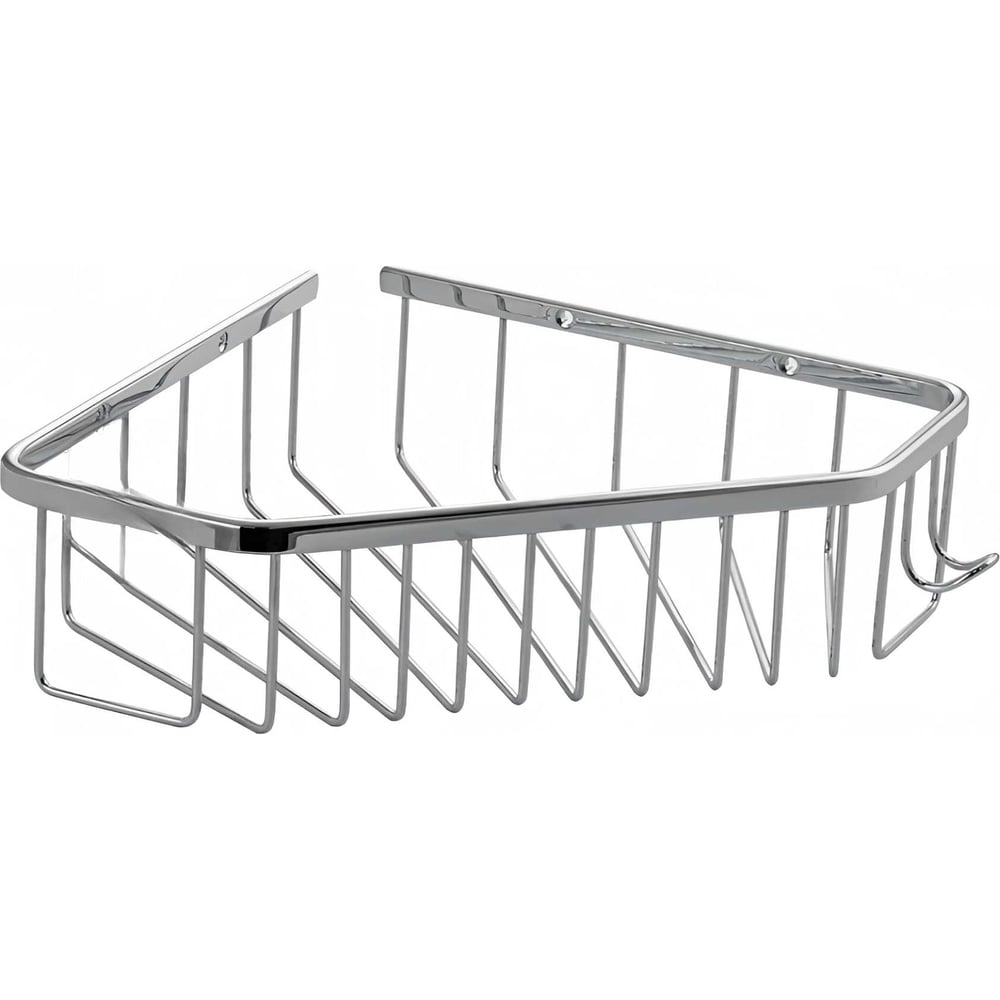 Изображение товара Угловая полка из нержавеющей стали 20см пятиугольная современная хром СанТех s057473