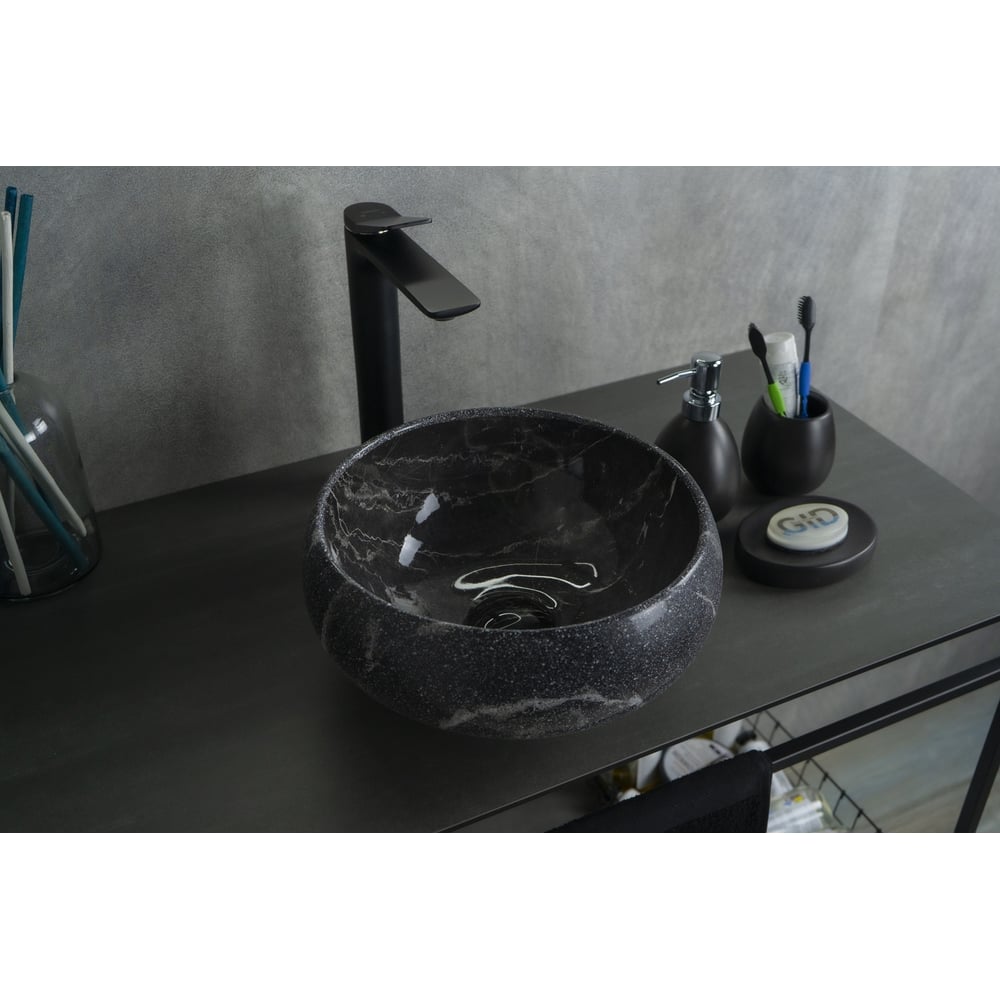 Изображение товара Раковина Gid Mnc480 накладная под камень глянцевая 32x32 см