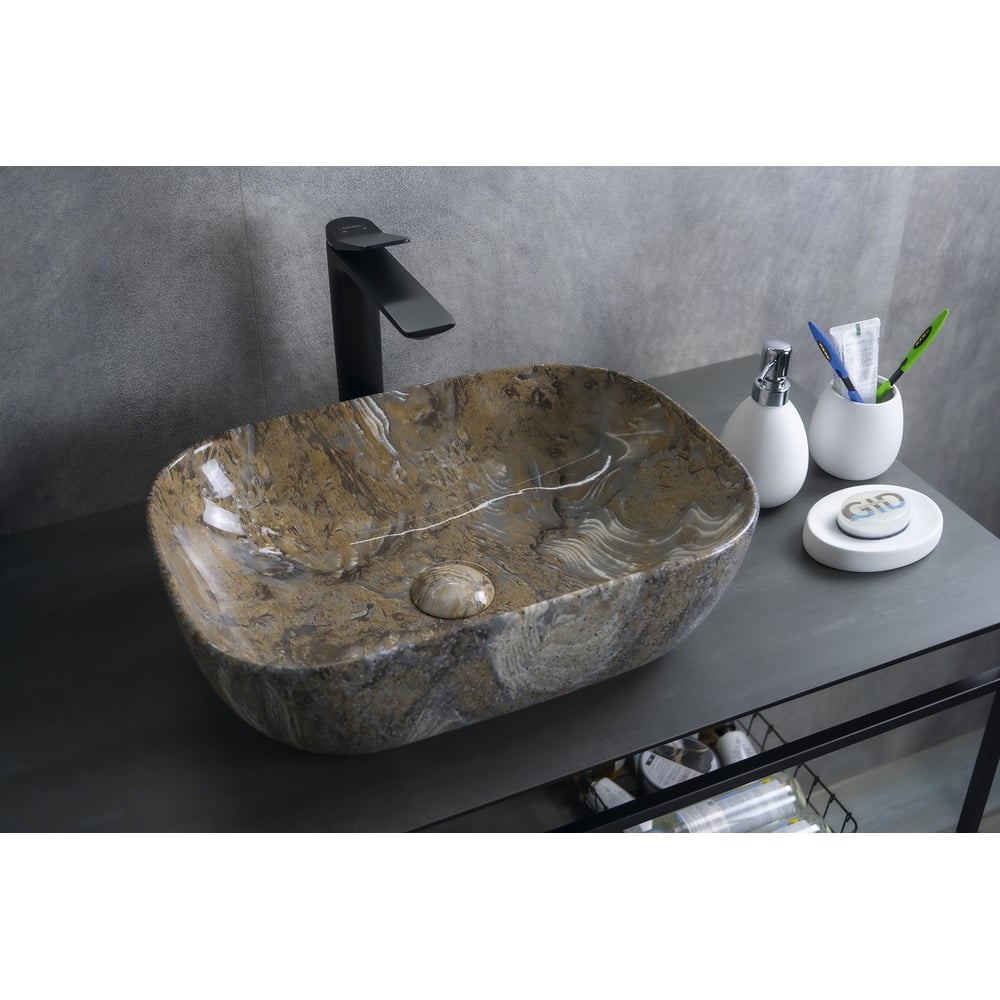 Изображение товара Раковина Gid Mnc333T накладная под камень глянцевая 46x32.5x13.5 см