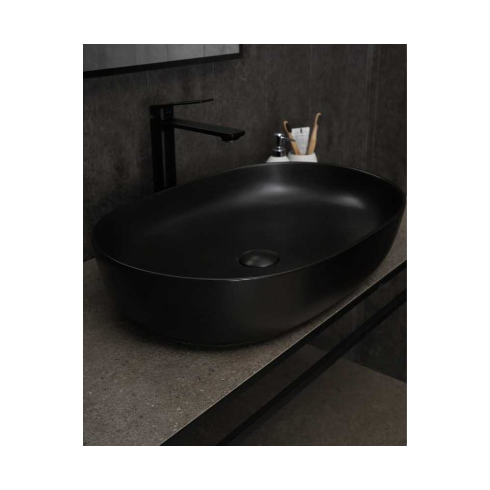 Изображение товара Раковина Gid BM1348 накладная черная матовая овальная 61x41 см