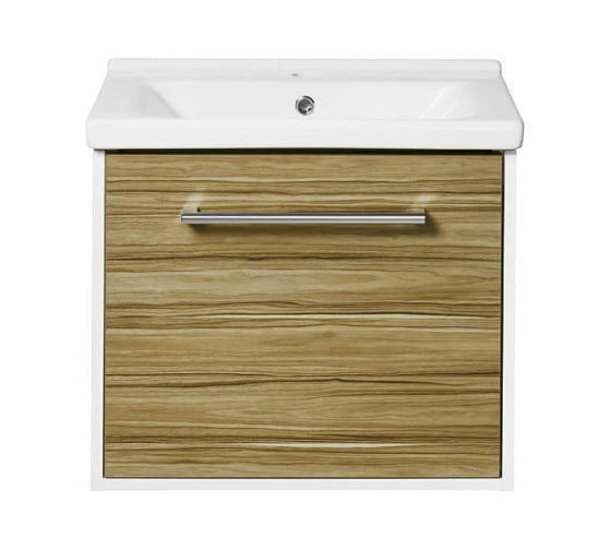 Изображение товара Тумба под раковину AQUATON Мерида 60 белый, эбони светлый 1A232401MFBF0