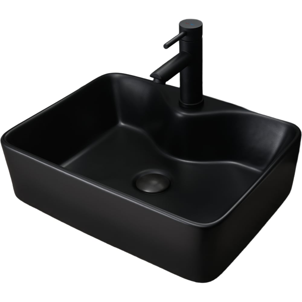 Изображение товара Раковина Gid Bm9091 накладная черная матовая 48x37 см