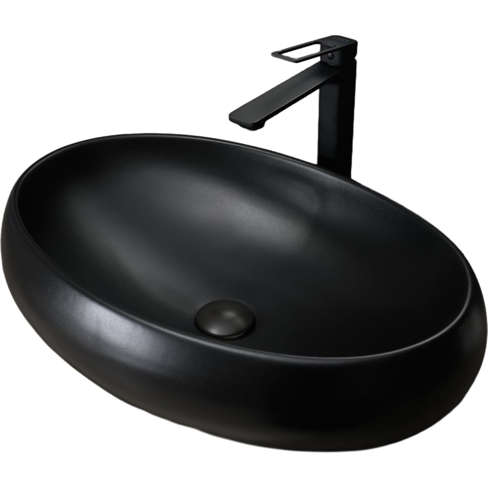 Изображение товара Раковина Gid Bm9030a накладная черная матовая 60x41x15 см