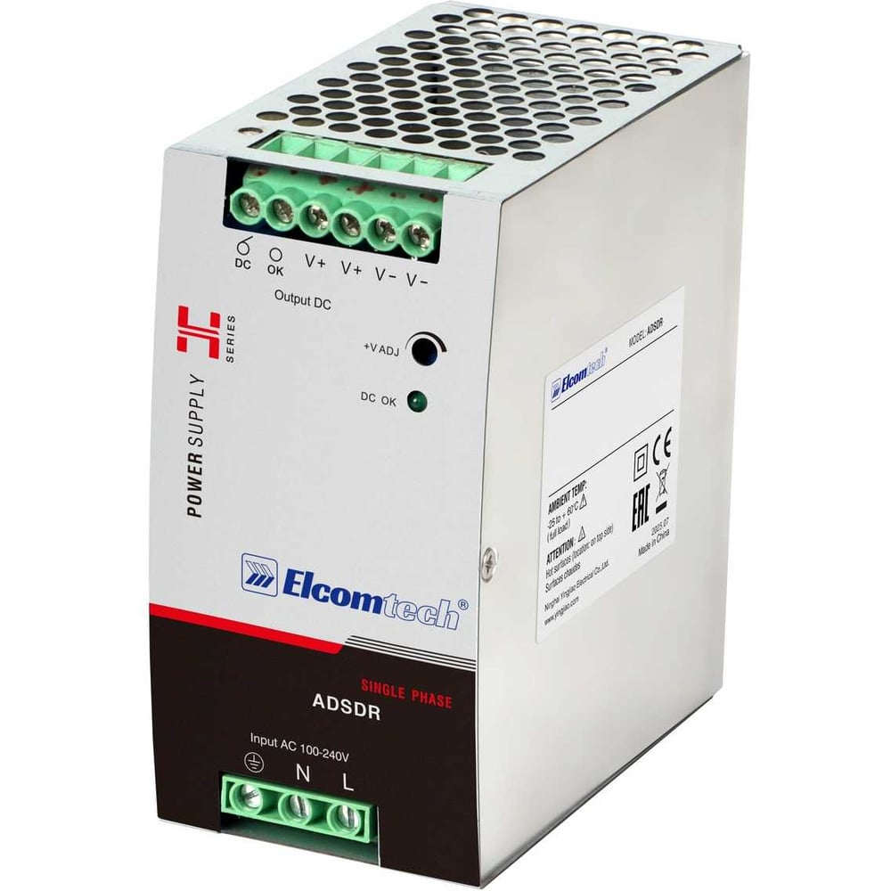 Изображение товара Блок питания на DIN-рейку ELCOMTECH 120W ADSDR-120-12 вход 100-240V