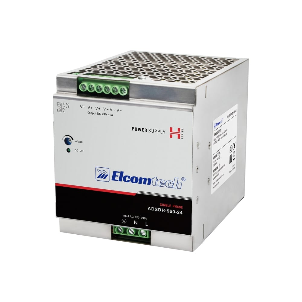 Изображение товара Блок питания на DIN рейку ELCOMTECH AC/DC 960W 24V 40A