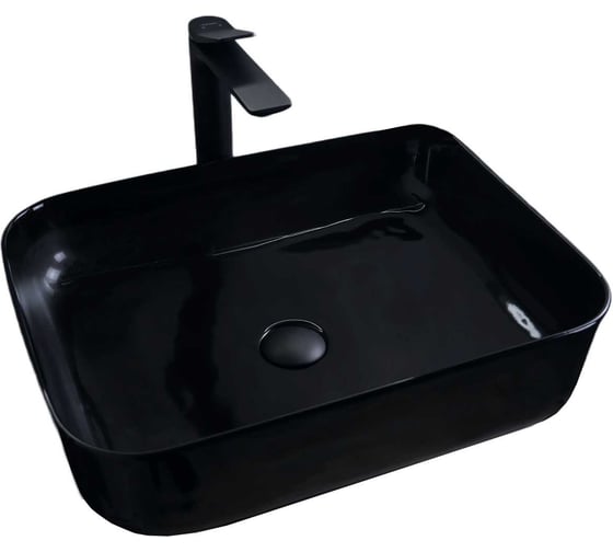 Изображение товара Раковина Gid BL1304 накладная, черная глянцевая, 50x39x13 53351