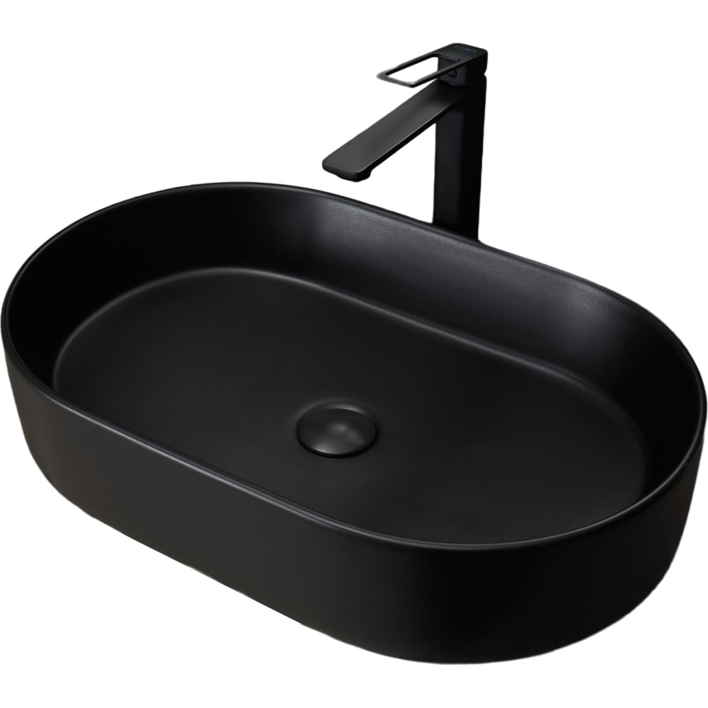 Изображение товара Раковина Gid Bm1479 накладная матовая черная 61x38.5x12 см для ванной комнаты
