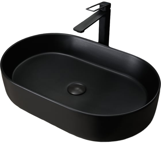 Изображение товара Раковина Gid Bm1479 накладная, черная матовая, 61x38.5x12 53354