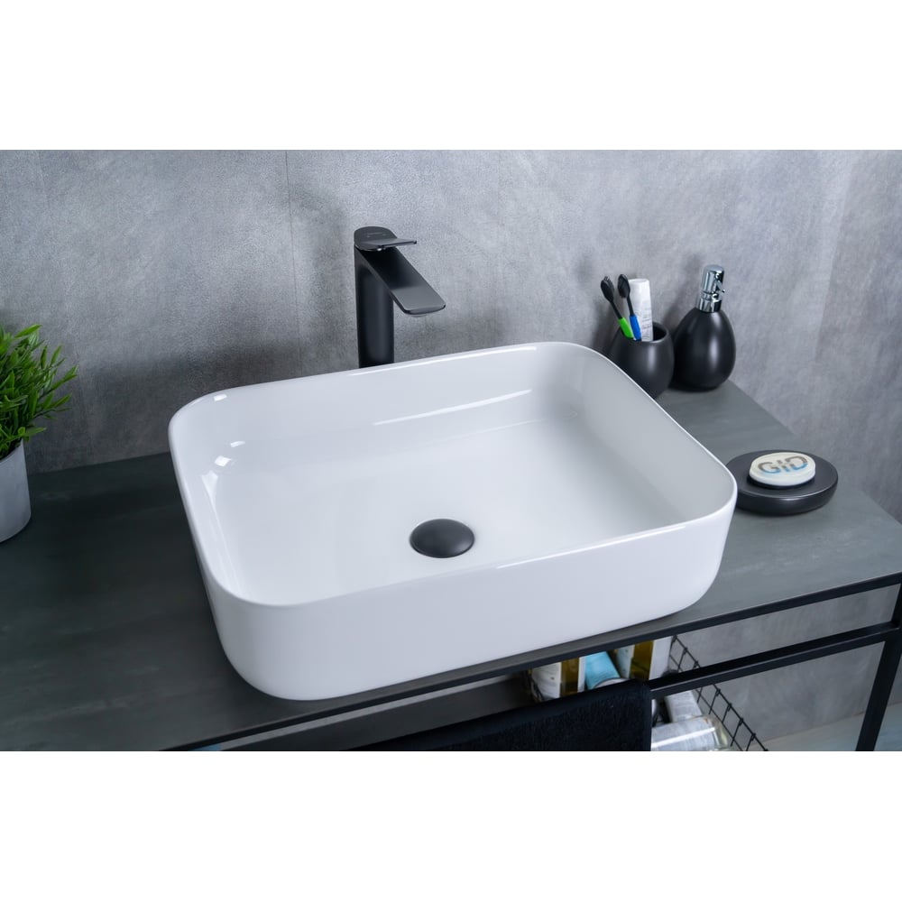 Изображение товара Раковина Gid D1304 накладная белая 50x39 см современная керамика