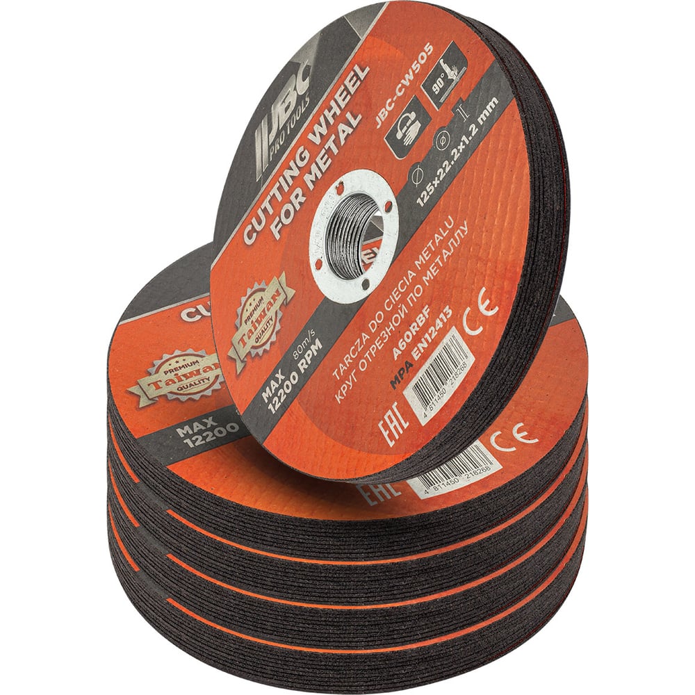 Изображение товара Круг отрезной по металлу JBC 125x1.2x22.2мм 50 шт. для резки металлов