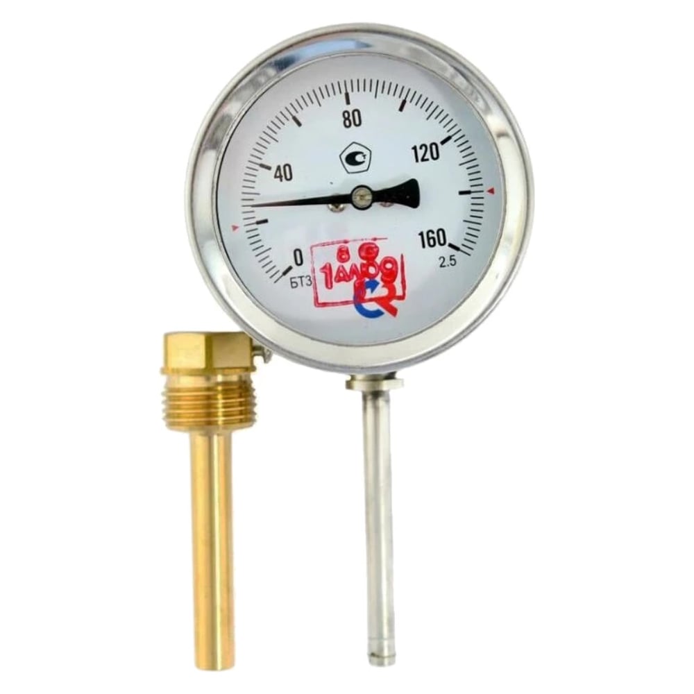 Изображение товара Термометр Росма БТ-32.211 радиальный 0-100C латунная гильза G1/2