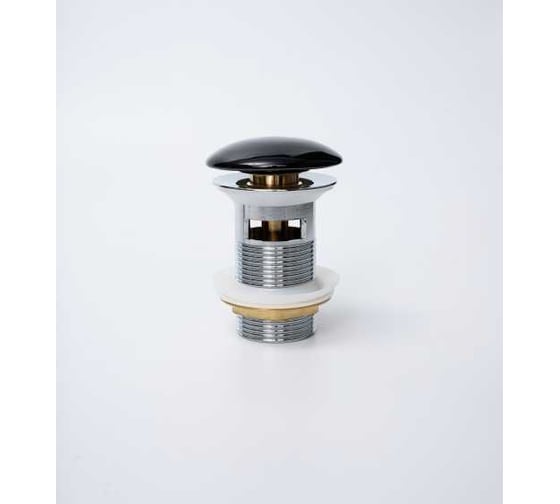 Изображение товара Донный клапан с переливом Gid Bl100-1 черный глянцевый, 7x7x10 72202K