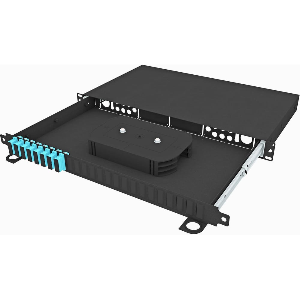 Изображение товара Кросс оптический стоечный выдвижной TopLAN 19, 16 SC/UPC адаптеров, многомодовый ОМ3, 1U, черный, укомплектованный, КРСв-Top-1U-16SC/U-OM3-BK