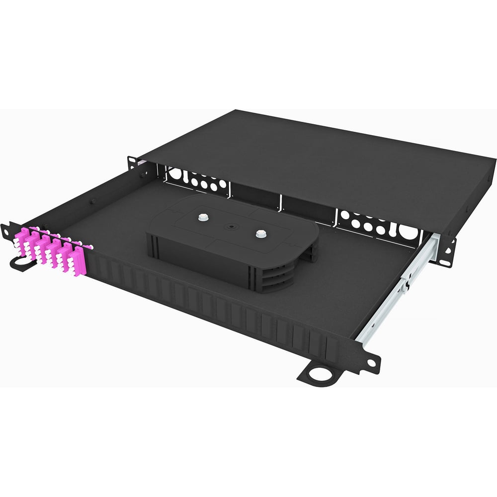 Изображение товара Оптический кросс TopLAN 19 стоечный 1U с 24 LC/UPC адаптерами OM4 черный