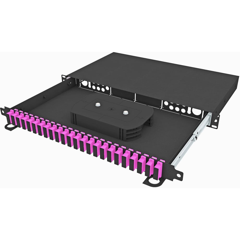 Изображение товара Кросс оптический стоечный выдвижной TopLAN 19, 48 SC/UPC адаптеров, многомодовый ОМ4, 1U, черный, укомплектованный, КРСв-Top-1U-48SC/U-OM4-BK