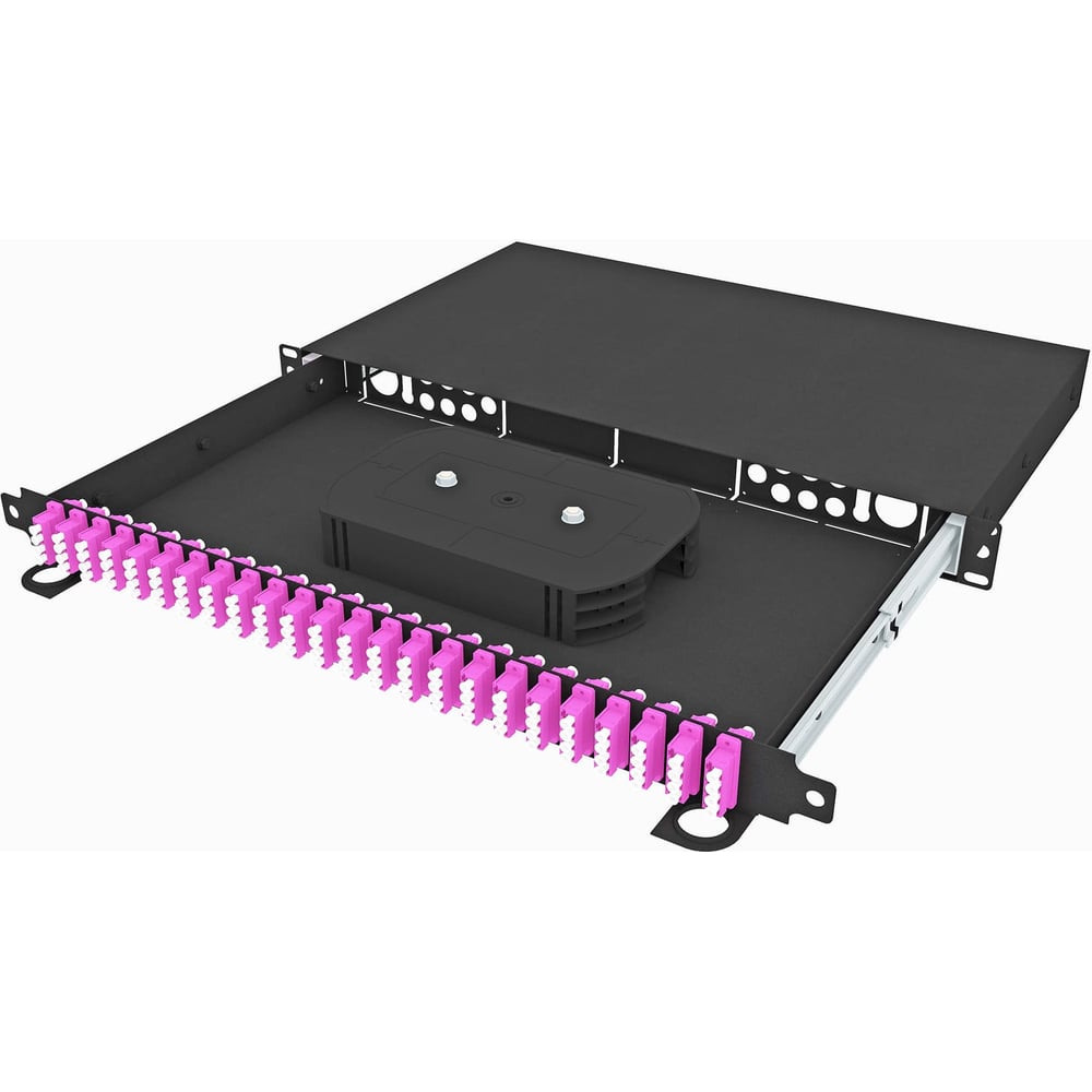 Изображение товара Кросс оптический стоечный TopLAN 19 96 LC/UPC OM4 выдвижной 1U черный