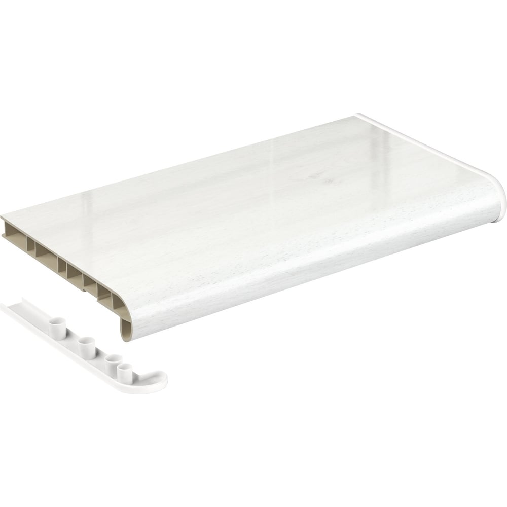 Изображение товара Подоконник Estera дуб белый глянцевый 2400х450 мм с заглушками