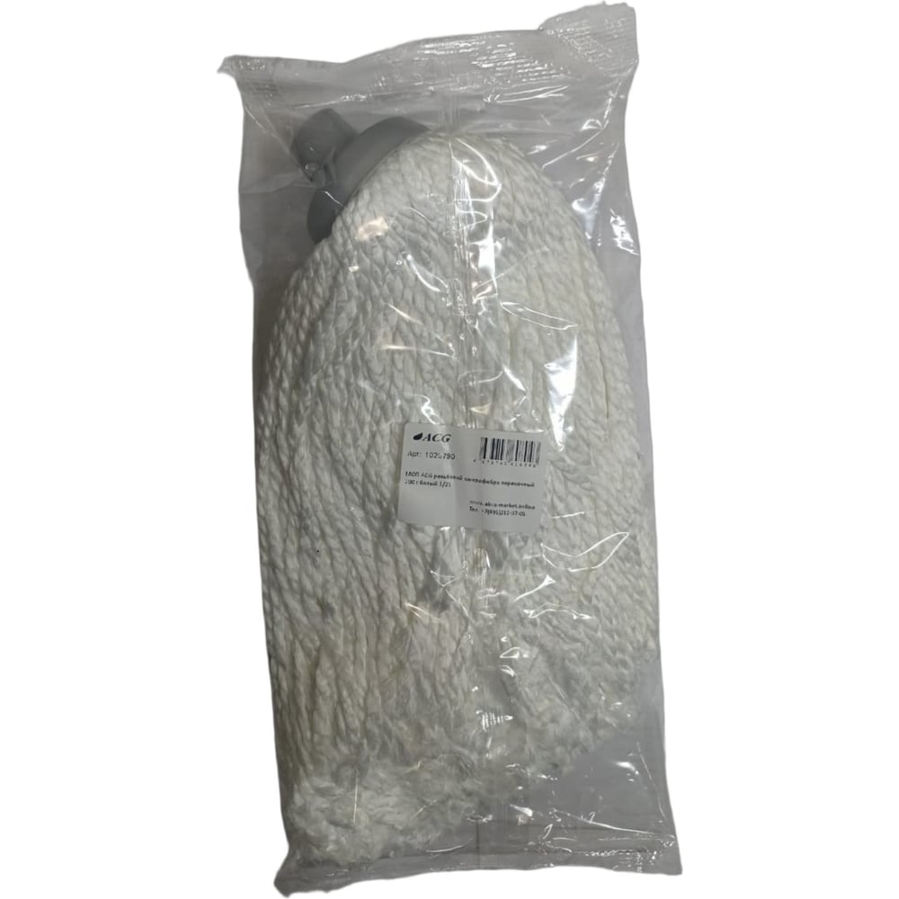 Изображение товара Моп резьбовой ACG микрофибра, веревочный, 200 г, белый