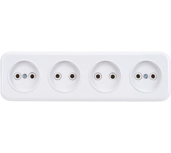 Изображение товара Розетка Bylectrica 4-местная ОУ серия Прочие изделия, белый, РА16-246