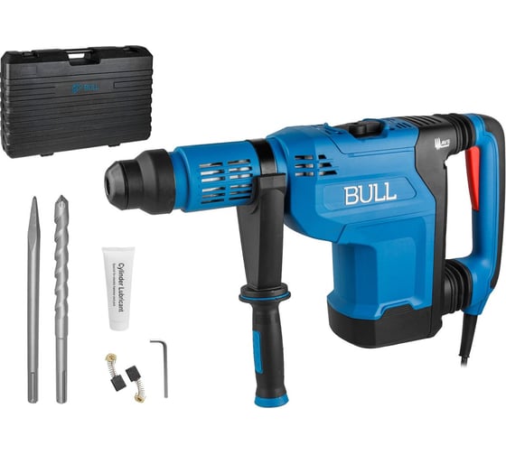 Изображение товара Перфоратор BULL BH 5001 в чем. 1500Вт, 5-15Дж, 50мм, 2 реж. + 1 зуб., 1 сверло, SDS-max, рег. об. 1333955