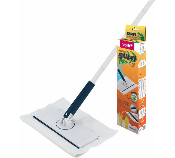 Изображение товара Швабра YORK Снэппи с автозахватом с 1 салфеткой 30см. в комплекте 082230