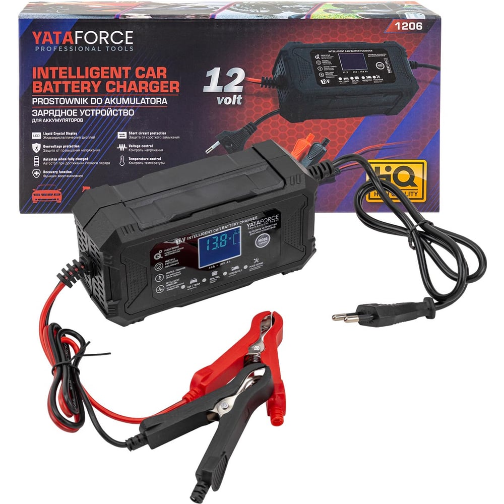 Изображение товара Зарядное устройство импульсное для АКБ YATAFORCE YF-1206 12В автоматическое