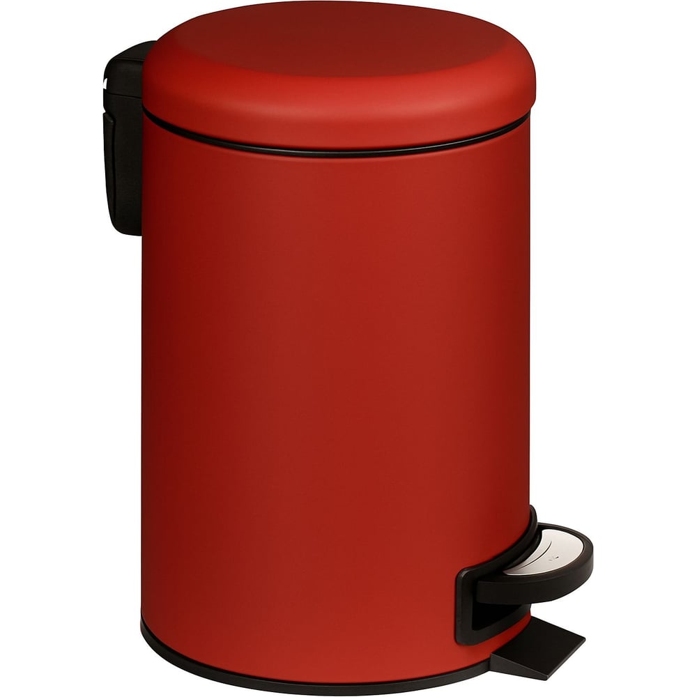 Изображение товара Урна с педалью PRIMANOVA ELIT 3л металл красная круглая высота 25,5 см