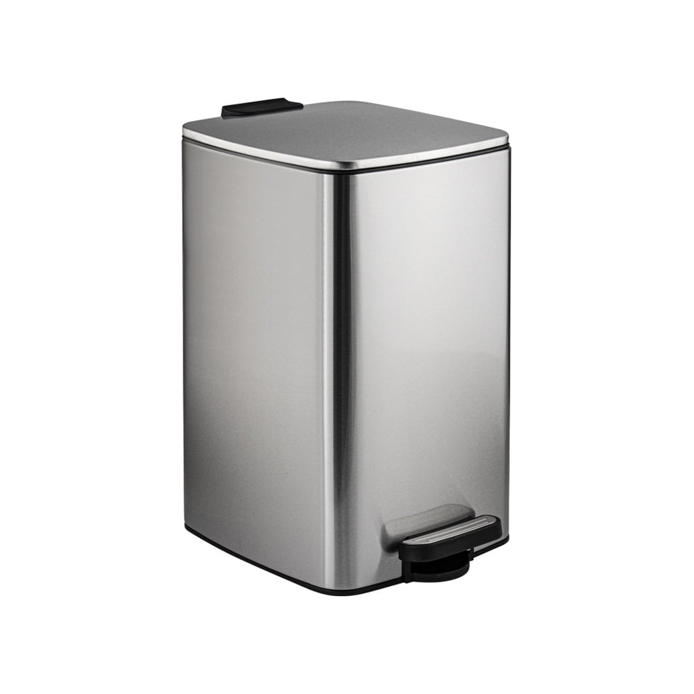 Изображение товара Ведро ПКФ Сварком из нержавеющей стали 8л с педалью квадратное сатин s065182