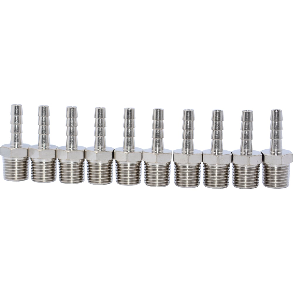 Изображение товара Фитинг елочка KraftWell 6 мм - M1/4, 10 штук для шлангов водоснабжения