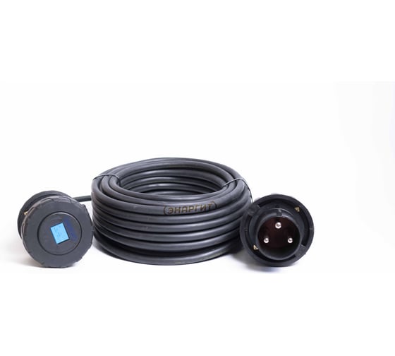 Изображение товара Удлинитель шнур Энаргит 220 Вольт (BLACK), КГтп-ХЛ 3х6 (10 метров, 1 розетка 63А IEC60309, вилка 63А IEC60309, IP 67) КГ360-10-163П-63П-67-блэк