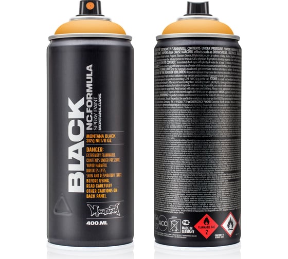 Изображение товара Краска MONTANA BLACK светло-оранжевая, 0.4 л 2060 BLK