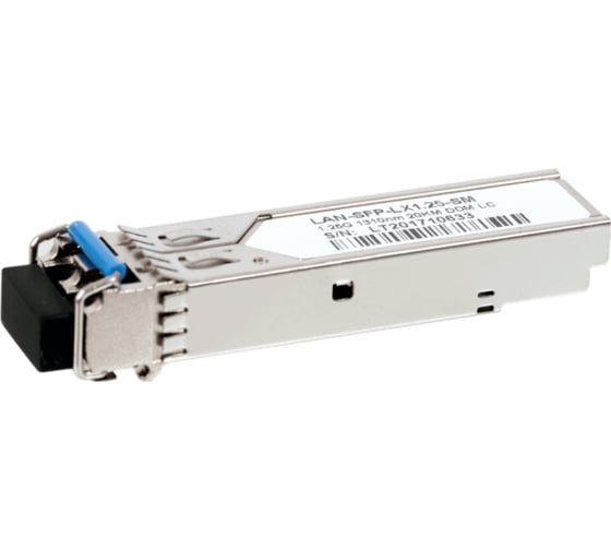 Изображение товара Модуль LANMASTER SFP LX 20км, 1310нм, SM, duplex LC, 1.25Gbps, промышленный, DDM, Cisco LAN-SFPi-LX1.25-SM