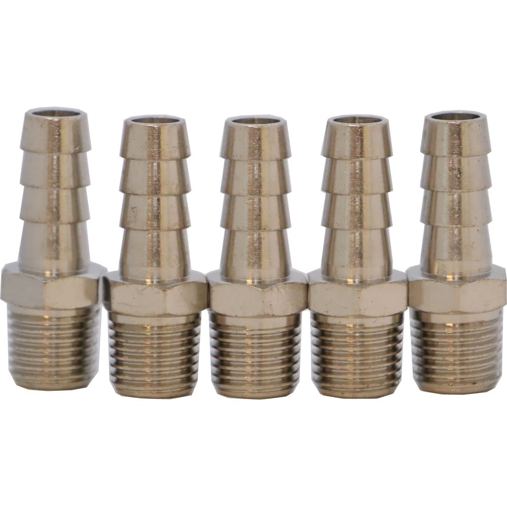 Изображение товара Фитинг елочка KraftWell 10 мм с резьбой M1/4, 5 шт для шлангов