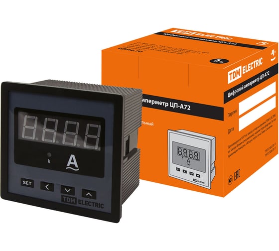 Изображение товара Цифровой амперметр TDM ELECTRIC ЦП-А72 0-9999А-0.5-Р SQ1102-0521