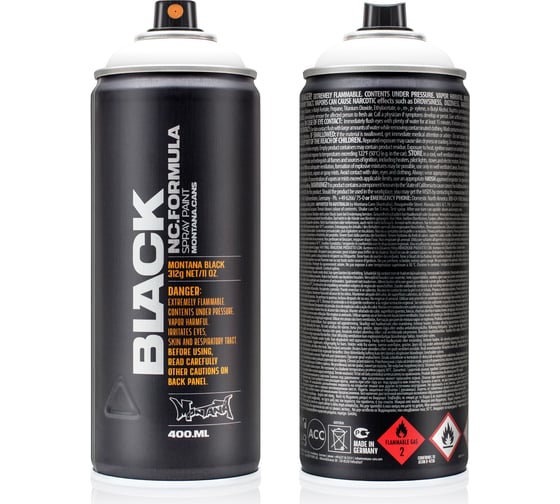 Изображение товара Краска MONTANA BLACK снежно-белая, 0.4 л 9100 BLK
