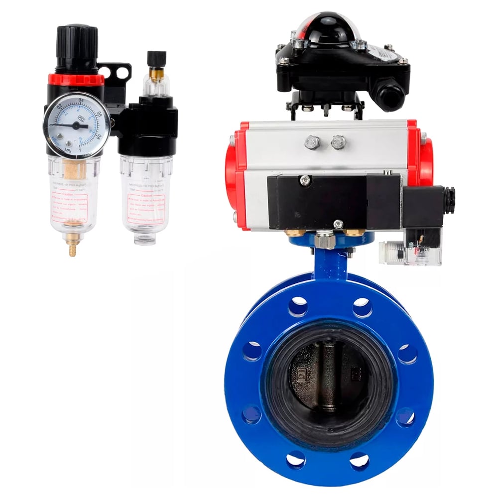 Изображение товара Затвор дисковый DN.ru GGG40-304-EPDM Ду80 Ру16 пневмопривод