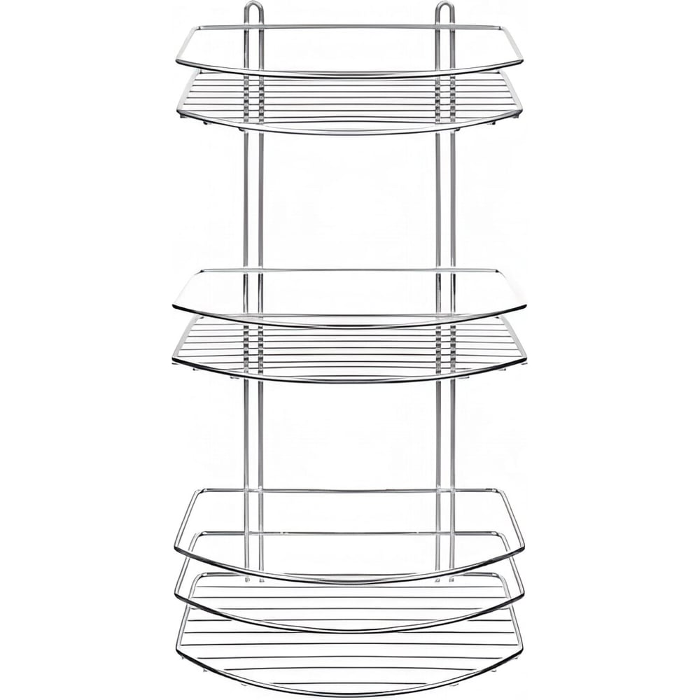 Изображение товара Полка ООО ПКФ Сварком 3-я прямая хром нержавеющая сталь современный дизайн