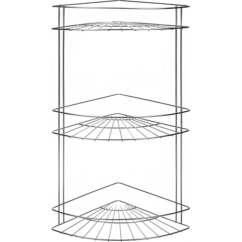 Изображение товара Угловая полка из нержавеющей стали СанТех s042807, 3 яруса, хром